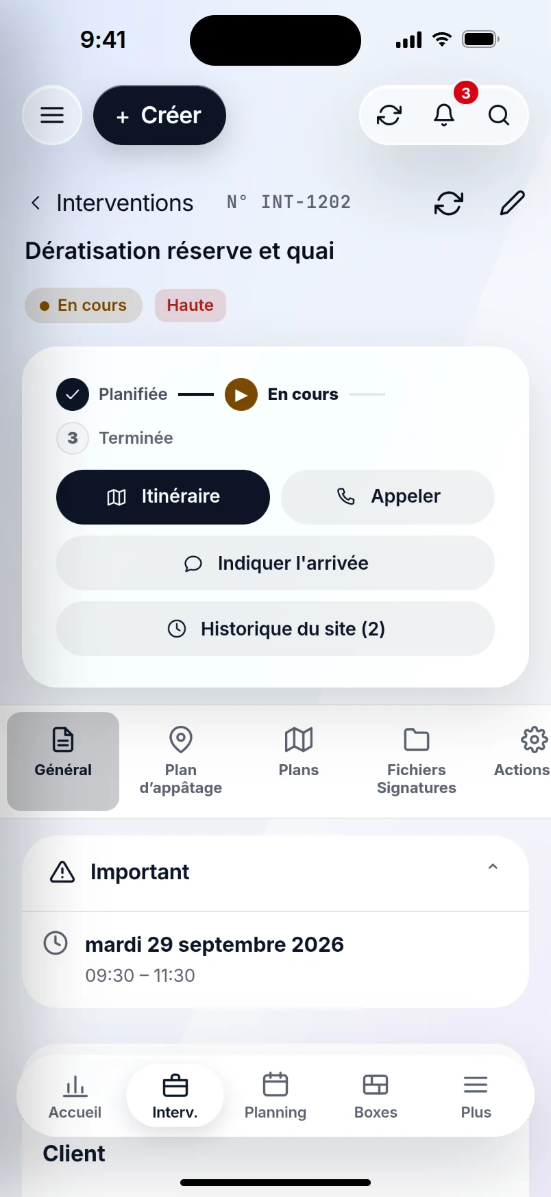 OP GESTION sur un iPhone : une intervention de dératisation en cours