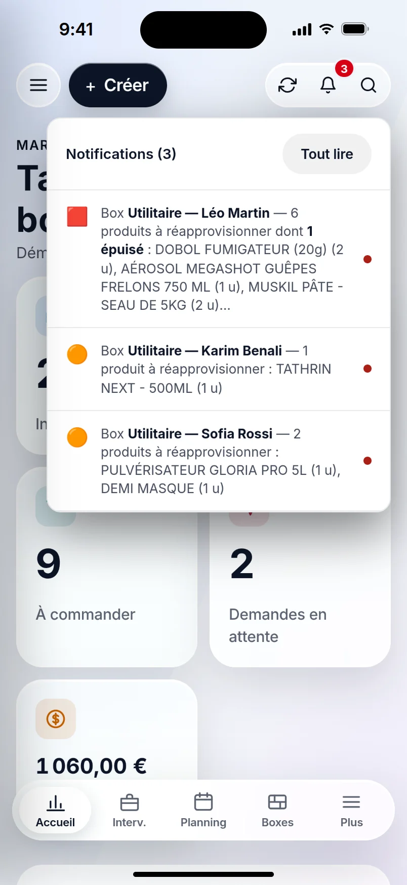 OP GESTION — Notifications